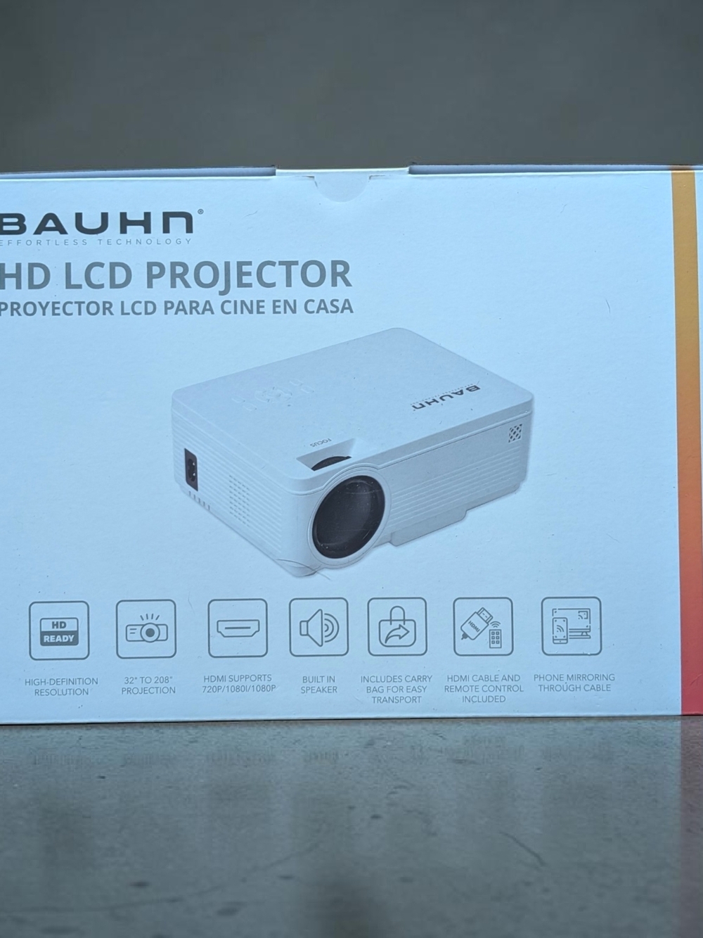 Bauhn White HD LCD Projector - Portable Home Theater Solution